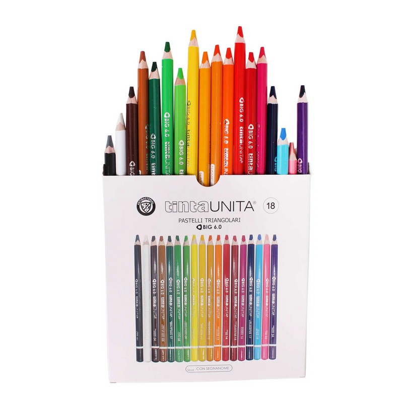 Pastelli triangolari Jumbo Tinta Unita da 18 colori