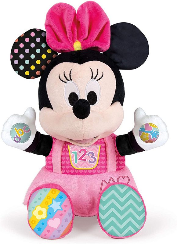 Clementoni- Disney Baby Minnie Gioca e Impara, Peluche parlante 6+